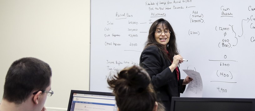 School of Business instructor teaching a class.