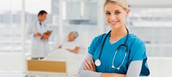 A nurse in an examination room.